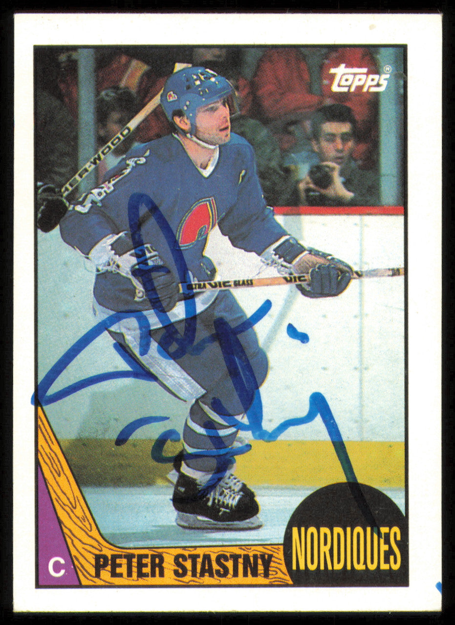 Peter Stastny Autographed 1987-88 Topps Card #21 Quebec Nordiques SKU #255218