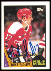 Mike Ridley Autographed 1987-88 Topps Card #8 Washington Capitals SKU #255221