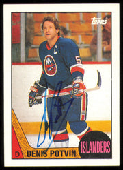 Denis Potvin Autographed 1987-88 Topps Card #1 New York Islanders SKU #255224