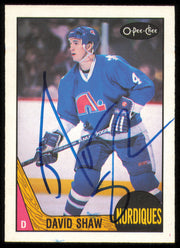 David Shaw Autographed 1987-88 O-Pee-Chee Card #252 Quebec Nordiques SKU #255229