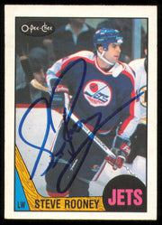 Steve Rooney Autographed 1987-88 O-Pee-Chee Rookie Card #223 Winnipeg Jets SKU #255232