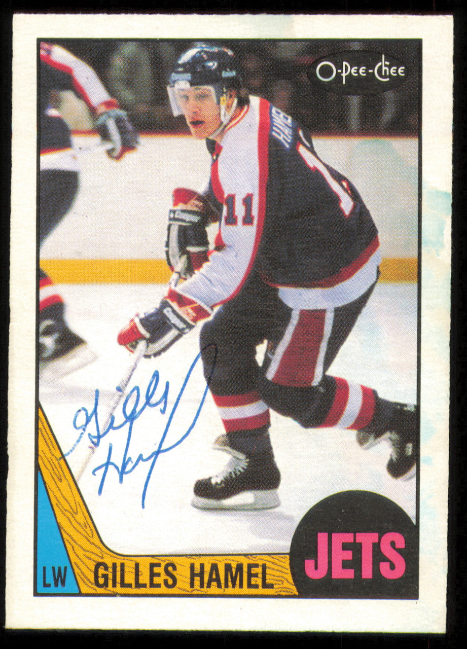 Gilles Hamel Autographed 1987-88 O-Pee-Chee Card #218 Winnipeg Jets SKU #255233