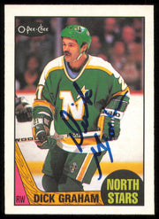 Dirk Graham Autographed 1987-88 O-Pee-Chee Card #184 Minnesota North Stars SKU #255241