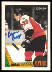 Brian Propp Autographed 1987-88 O-Pee-Chee Card #158 Philadelphia Flyers SKU #255244