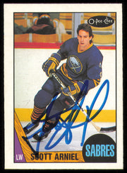 Scott Arniel Autographed 1987-88 O-Pee-Chee Card #137 Buffalo Sabres SKU #255249