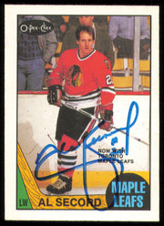 Al Secord Autographed 1987-88 O-Pee-Chee Card #111 Toronto Maple Leafs SKU #255256