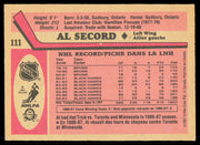 Al Secord Autographed 1987-88 O-Pee-Chee Card #111 Toronto Maple Leafs SKU #255256