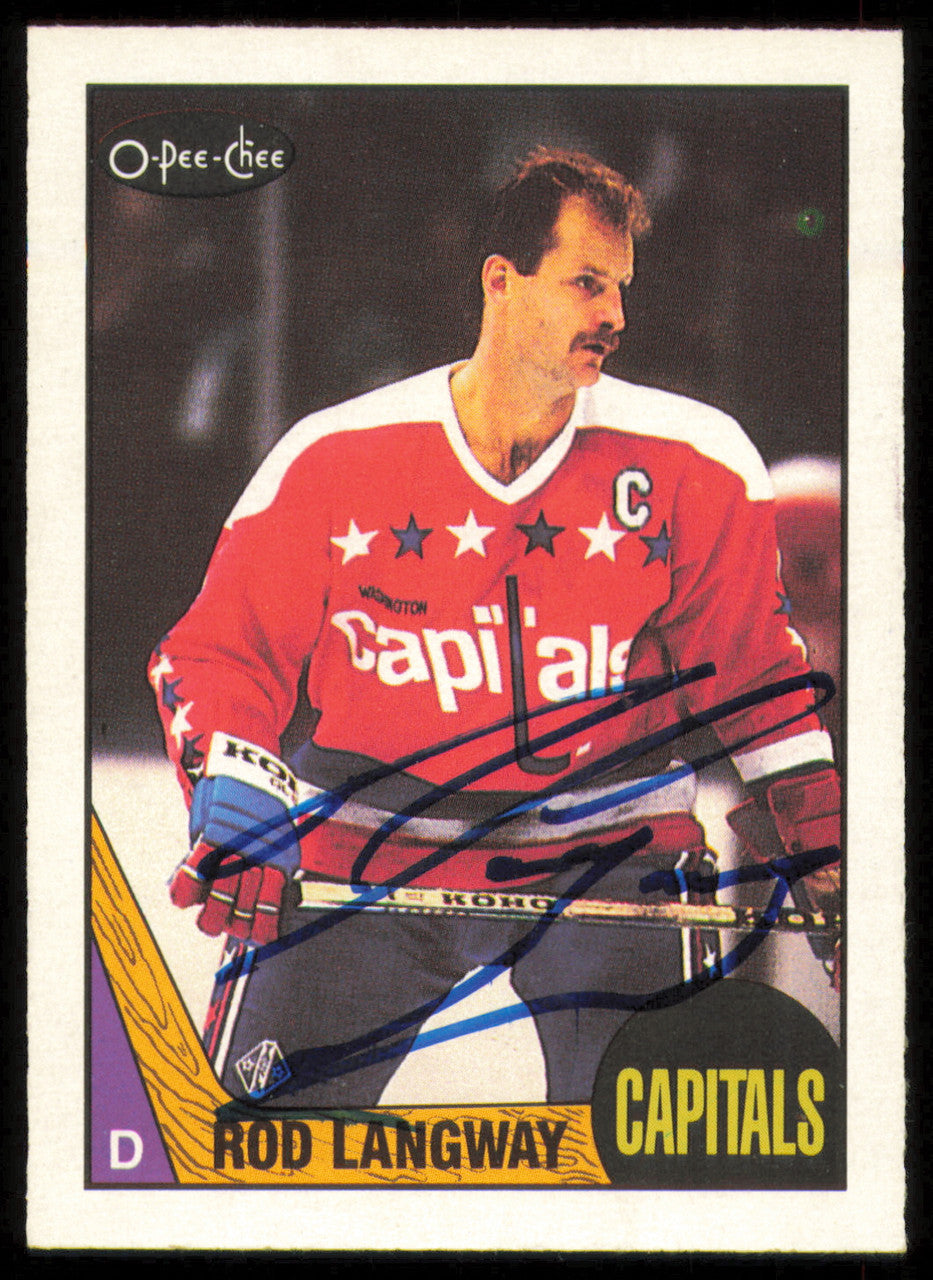 Rod Langway Autographed 1987-88 O-Pee-Chee Card #108 Washington Capitals SKU #255257