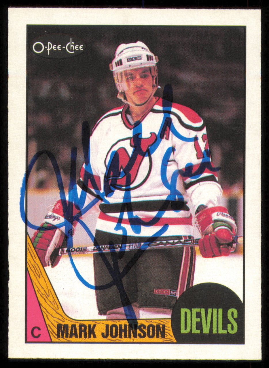 Mark Johnson Autographed 1987-88 O-Pee-Chee Card #101 New Jersey Devils SKU #255258