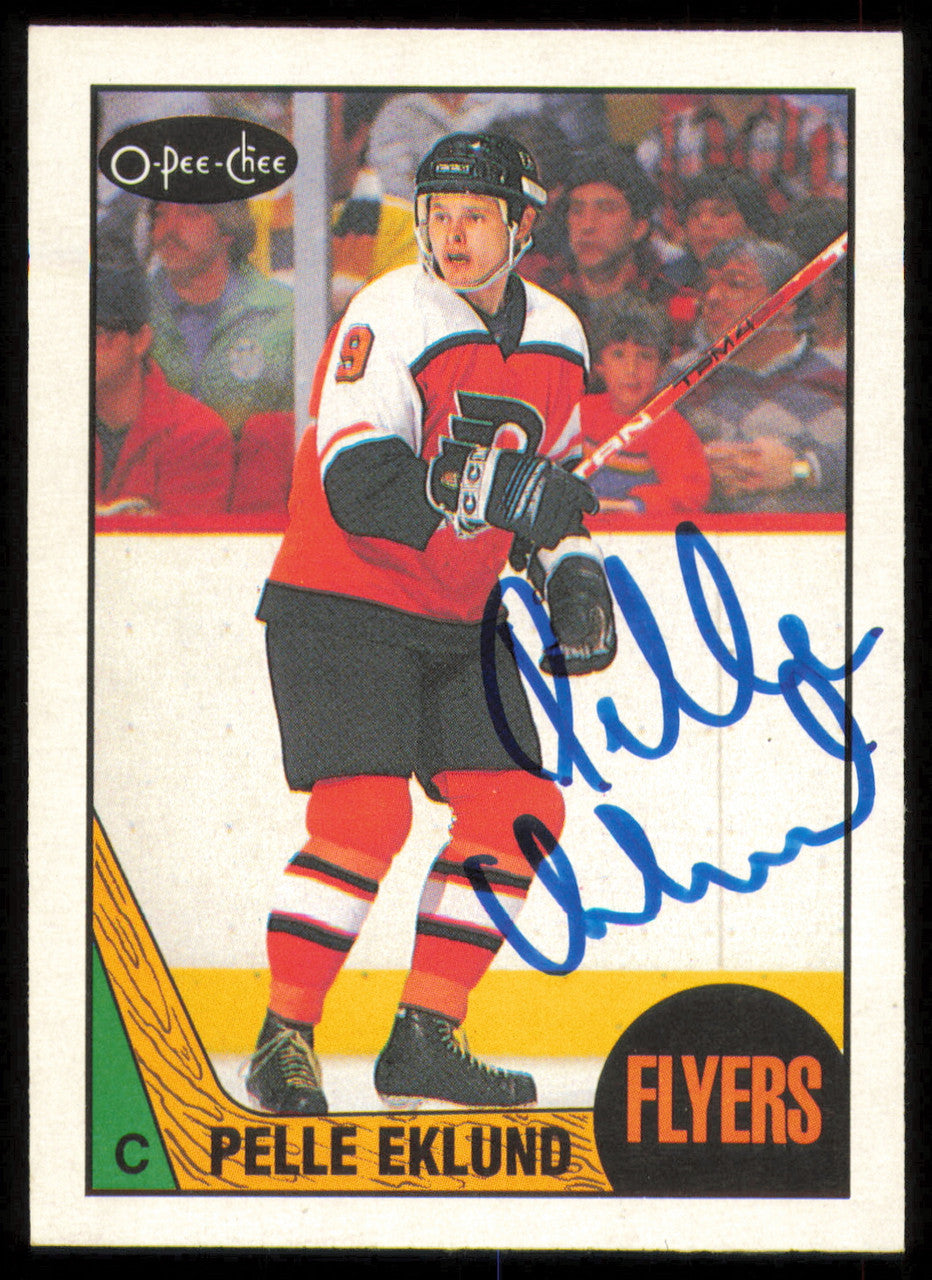 Pelle Eklund Autographed 1987-88 O-Pee-Chee Card #98 Philadelphia Flyers SKU #255259