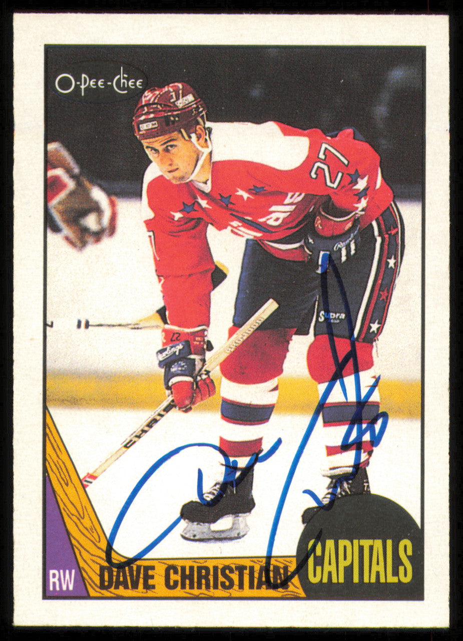 Dave Christian Autographed 1987-88 O-Pee-Chee Card #88 Washington Capitals SKU #255262