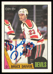 Bruce Driver Autographed 1987-88 O-Pee-Chee Card #79 New Jersey Devils SKU #255265