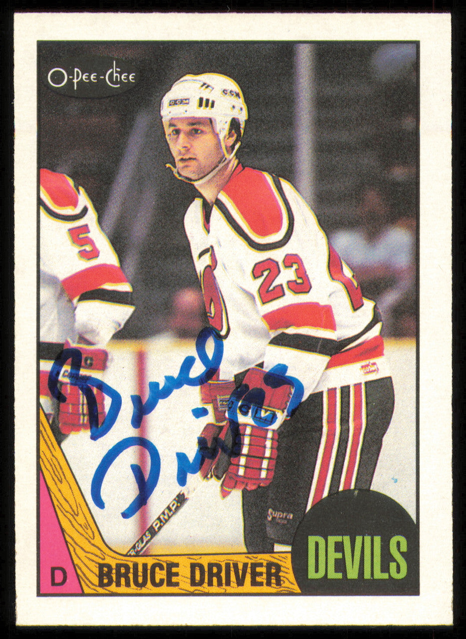Bruce Driver Autographed 1987-88 O-Pee-Chee Card #79 New Jersey Devils SKU #255265
