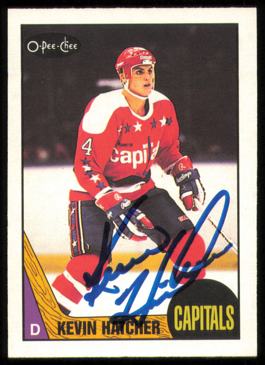 Kevin Hatcher Autographed 1987-88 O-Pee-Chee Rookie Card #68 Washington Capitals SKU #255269