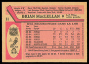 Brian MacLellan Autographed 1987-88 O-Pee-Chee Card #31 Minnesota North Stars SKU #255273