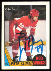 Petr Klima Autographed 1987-88 O-Pee-Chee Card #26 Detroit Red Wings SKU #255275