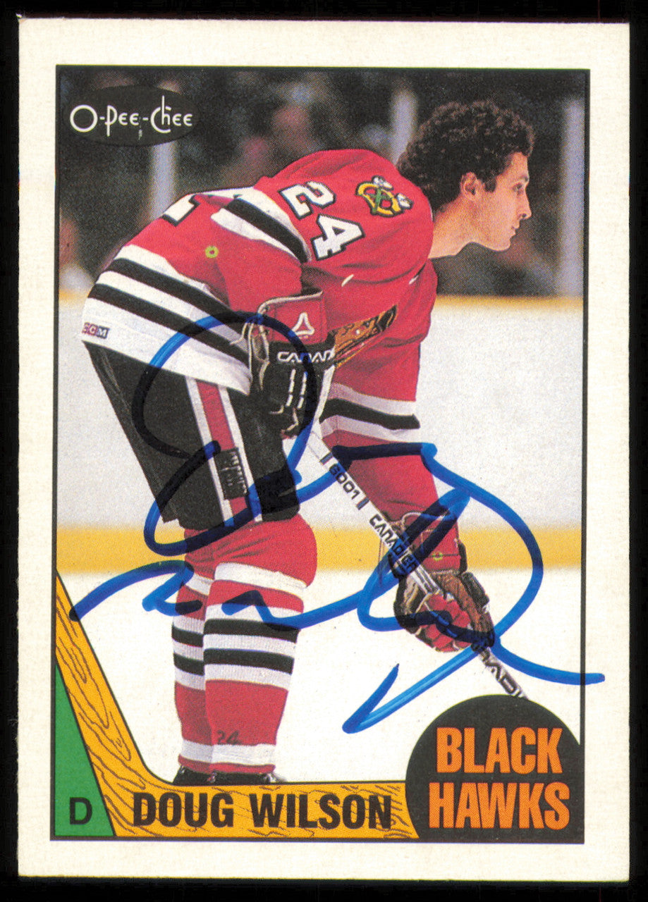 Doug Wilson Autographed 1987-88 O-Pee-Chee Card #14 Chicago Blackhawks SKU #255279