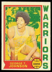 George T. Johnson Autographed 1974-75 Topps Card #159 Golden State Warriors SKU #255288