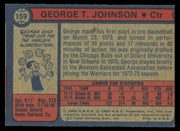 George T. Johnson Autographed 1974-75 Topps Card #159 Golden State Warriors SKU #255288