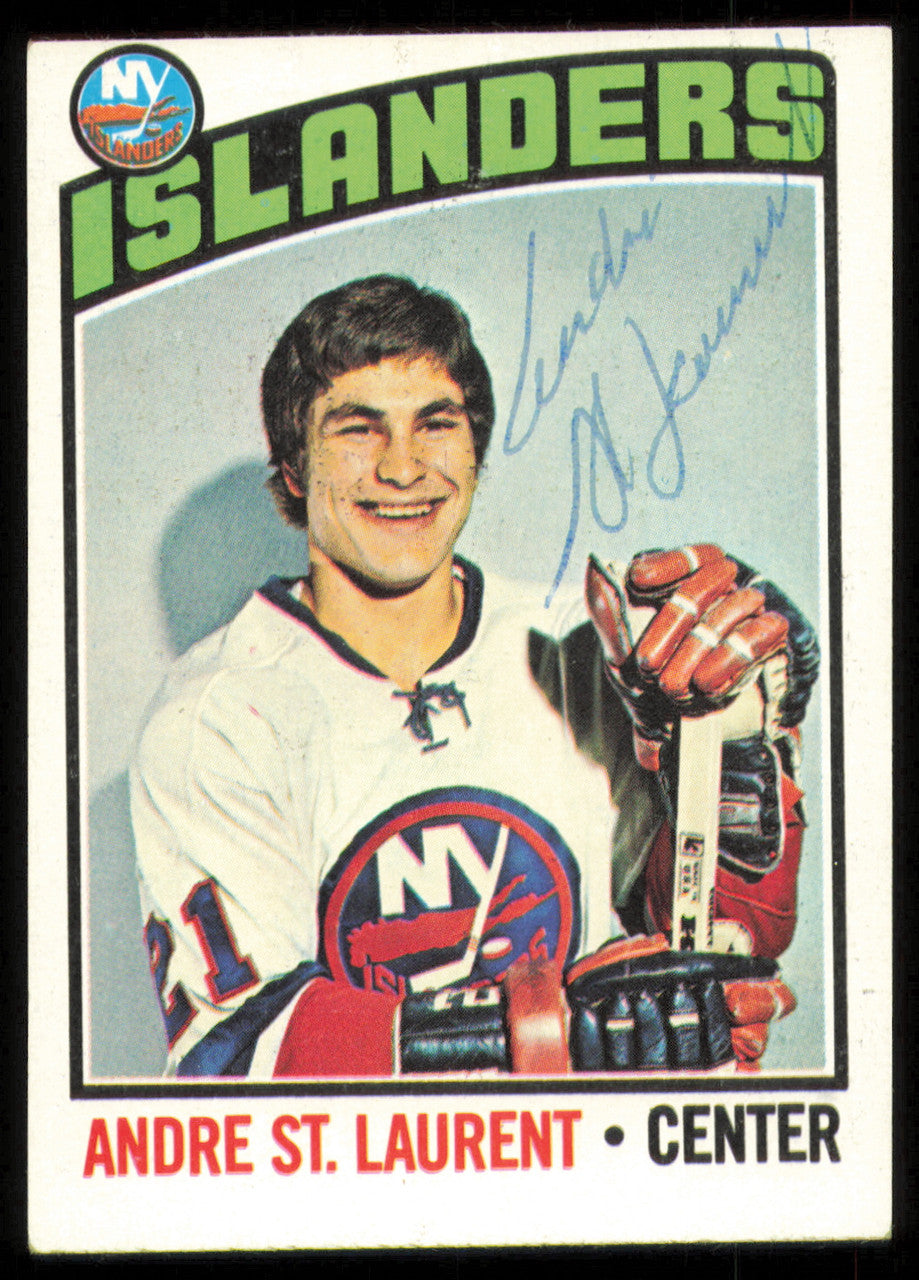 Andre St. Laurent Autographed 1976-77 Topps Card #29 New York Islanders SKU #255299