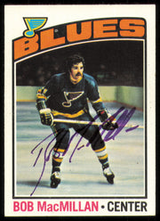Bob MacMillan Autographed 1976-77 Topps Card #38 St. Louis Blues SKU #255301