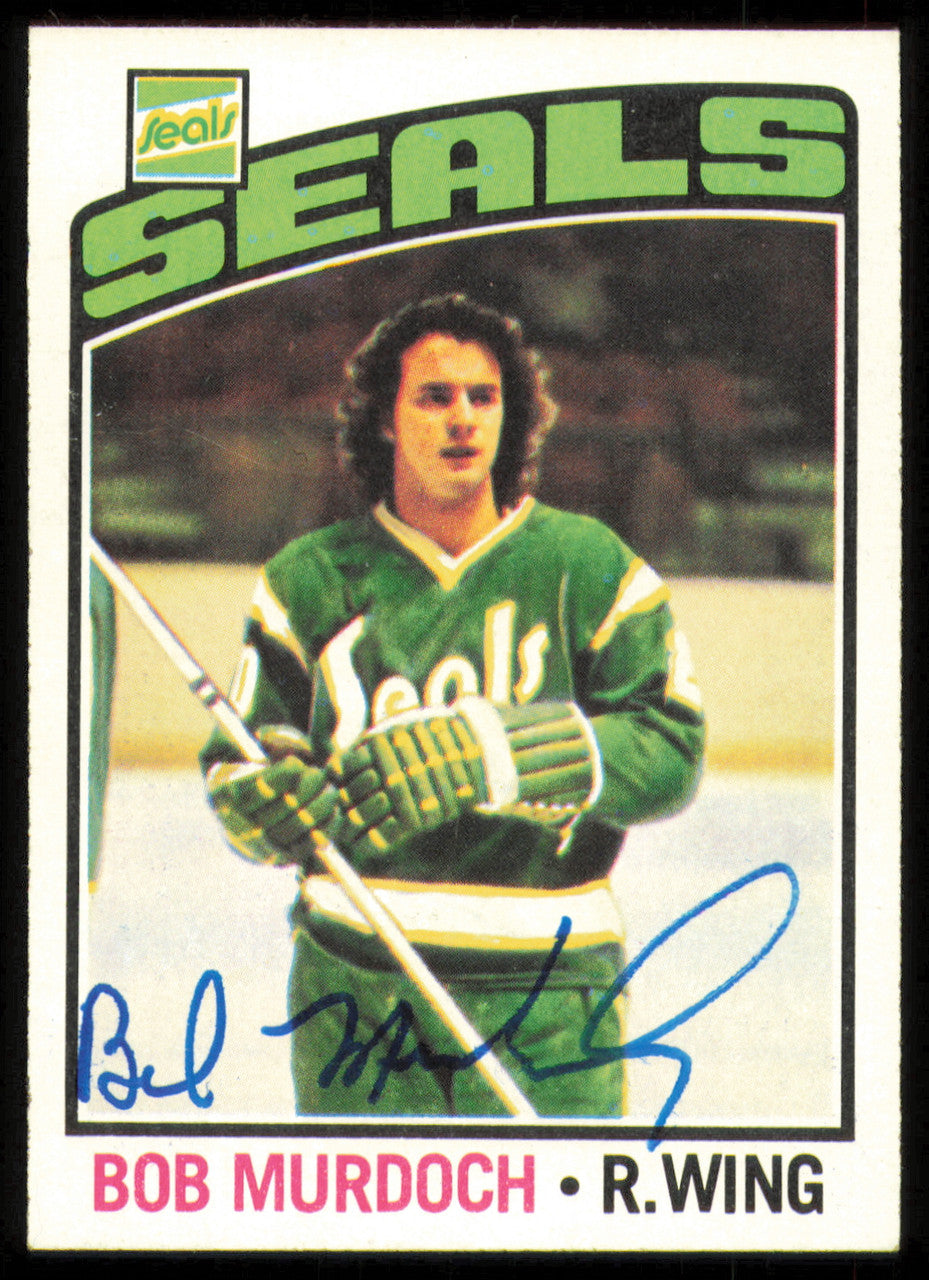 Bob Murdoch Autographed 1976-77 Topps Rookie Card #54 California Golden Seals SKU #255302