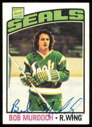 Bob Murdoch Autographed 1976-77 Topps Rookie Card #54 California Golden Seals SKU #255303