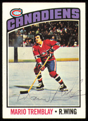 Mario Tremblay Autographed 1976-77 Topps Card #97 Montreal Canadiens SKU #255318
