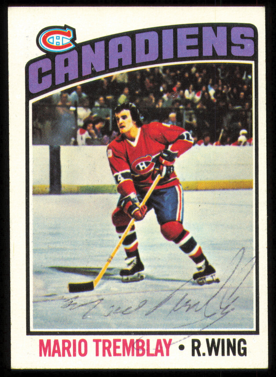 Mario Tremblay Autographed 1976-77 Topps Card #97 Montreal Canadiens SKU #255319