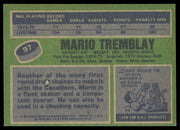 Mario Tremblay Autographed 1976-77 Topps Card #97 Montreal Canadiens SKU #255319