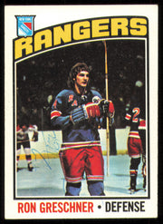 Ron Greschner Autographed 1976-77 Topps Card #154 New York Rangers SKU #255328