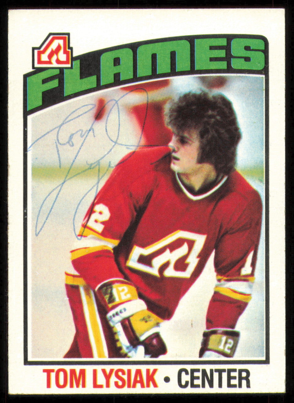 Tom Lysiak Autographed 1976-77 Topps Card #174 Atlanta Flames SKU #255330