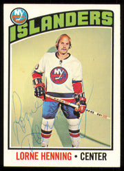 Lorne Henning Autographed 1976-77 Topps Card #193 New York Islanders SKU #255336