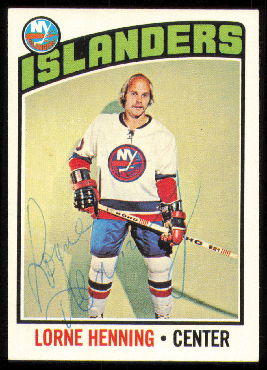 Lorne Henning Autographed 1976-77 Topps Card #193 New York Islanders SKU #255336