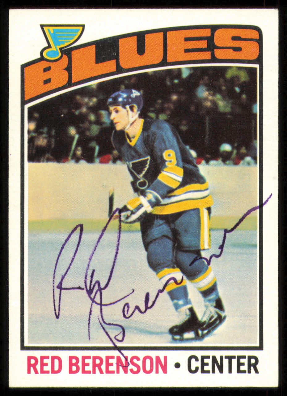 Red Berenson Autographed 1976-77 Topps Card #236 St. Louis Blues SKU #255340