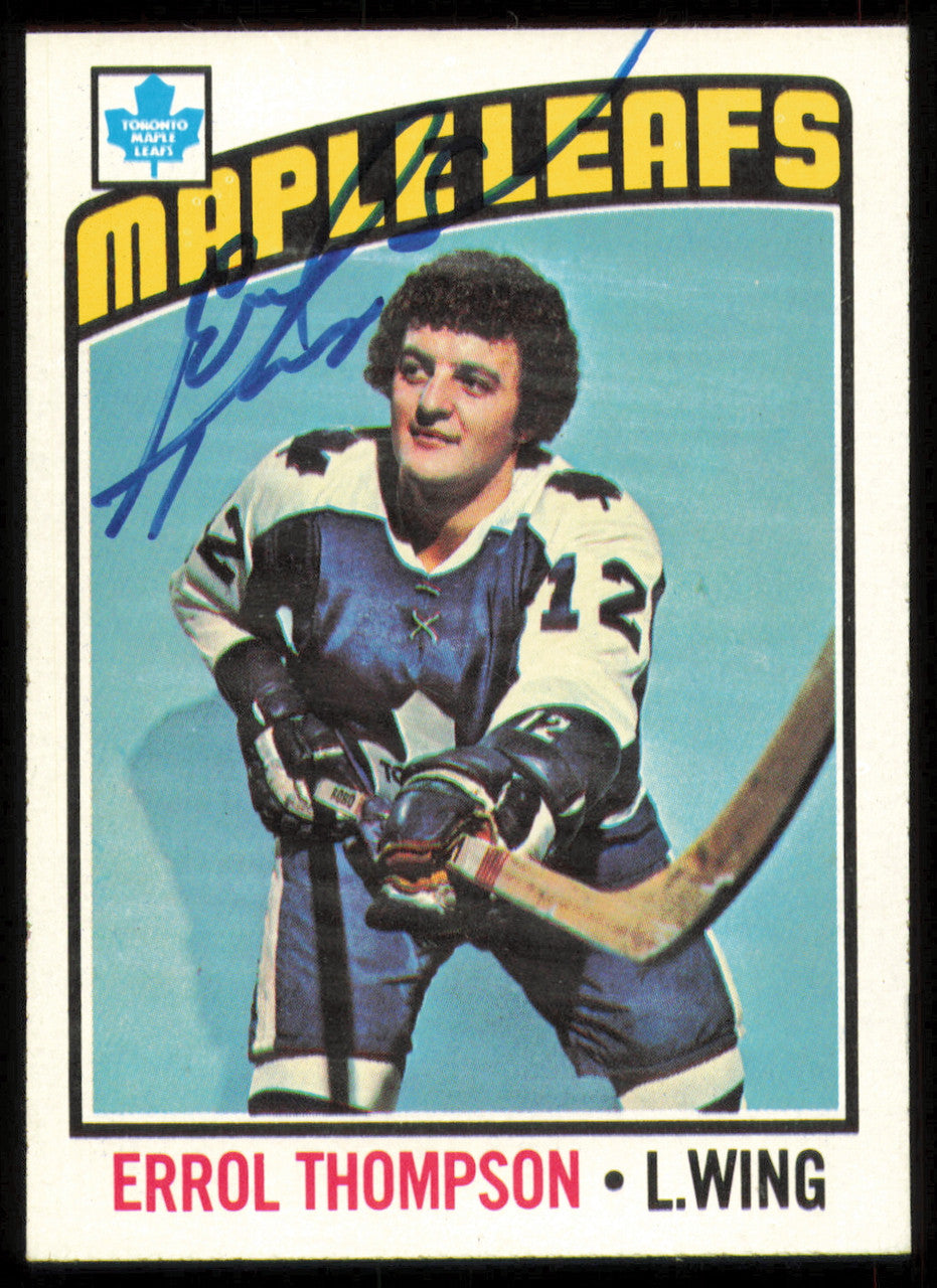 Errol Thompson Autographed 1976-77 Topps Card #259 Toronto Maple Leafs SKU #255343