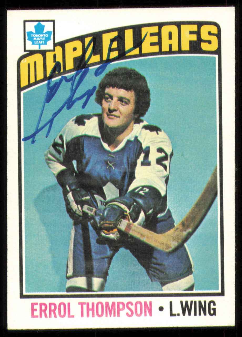 Errol Thompson Autographed 1976-77 Topps Card #259 Toronto Maple Leafs SKU #255344