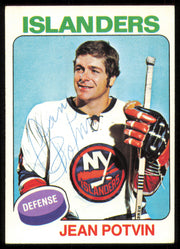 Jean Potvin Autographed 1975-76 Topps Card #36 New York Islanders SKU #255358