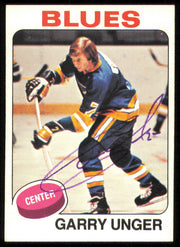 Garry Unger Autographed 1975-76 Topps Card #40 St. Louis Blues SKU #255359