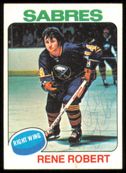 Rene Robert Autographed 1975-76 Topps Card #46 Buffalo Sabres SKU #255362