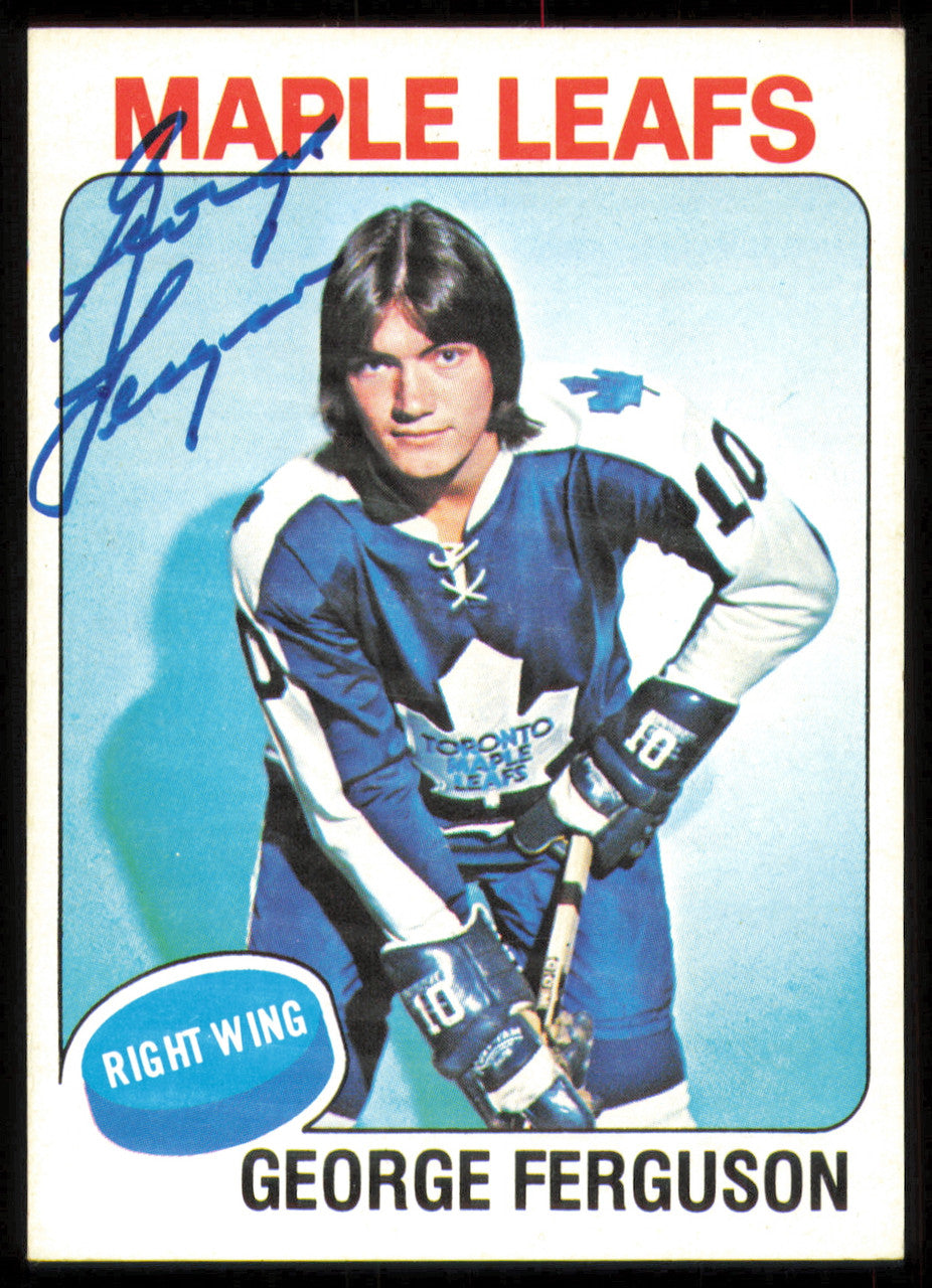 George Ferguson Autographed 1975-76 Topps Card #77 Toronto Maple Leafs SKU #255368