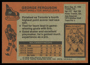 George Ferguson Autographed 1975-76 Topps Card #77 Toronto Maple Leafs SKU #255368