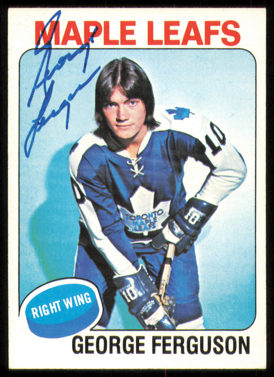 George Ferguson Autographed 1975-76 Topps Card #77 Toronto Maple Leafs SKU #255369