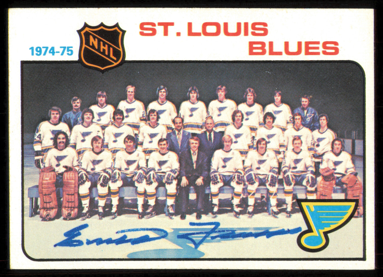 Emile Francis Autographed 1975-76 Topps Card #96 St. Louis Blues SKU #255375