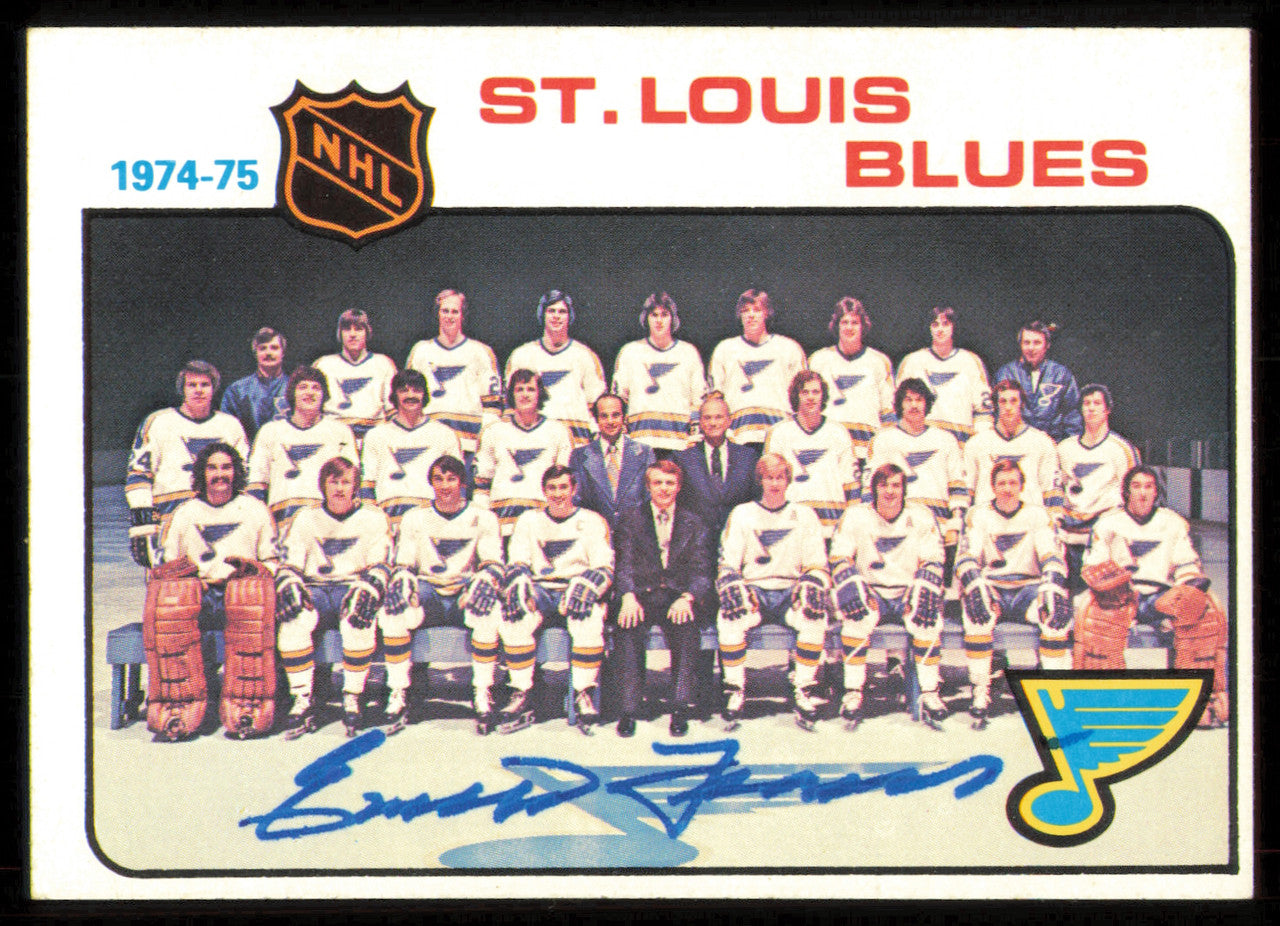 Emile Francis Autographed 1975-76 Topps Card #96 St. Louis Blues SKU #255376