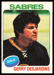 Gerry Desjardins Autographed 1975-76 Topps Card #125 Buffalo Sabres SKU #255383