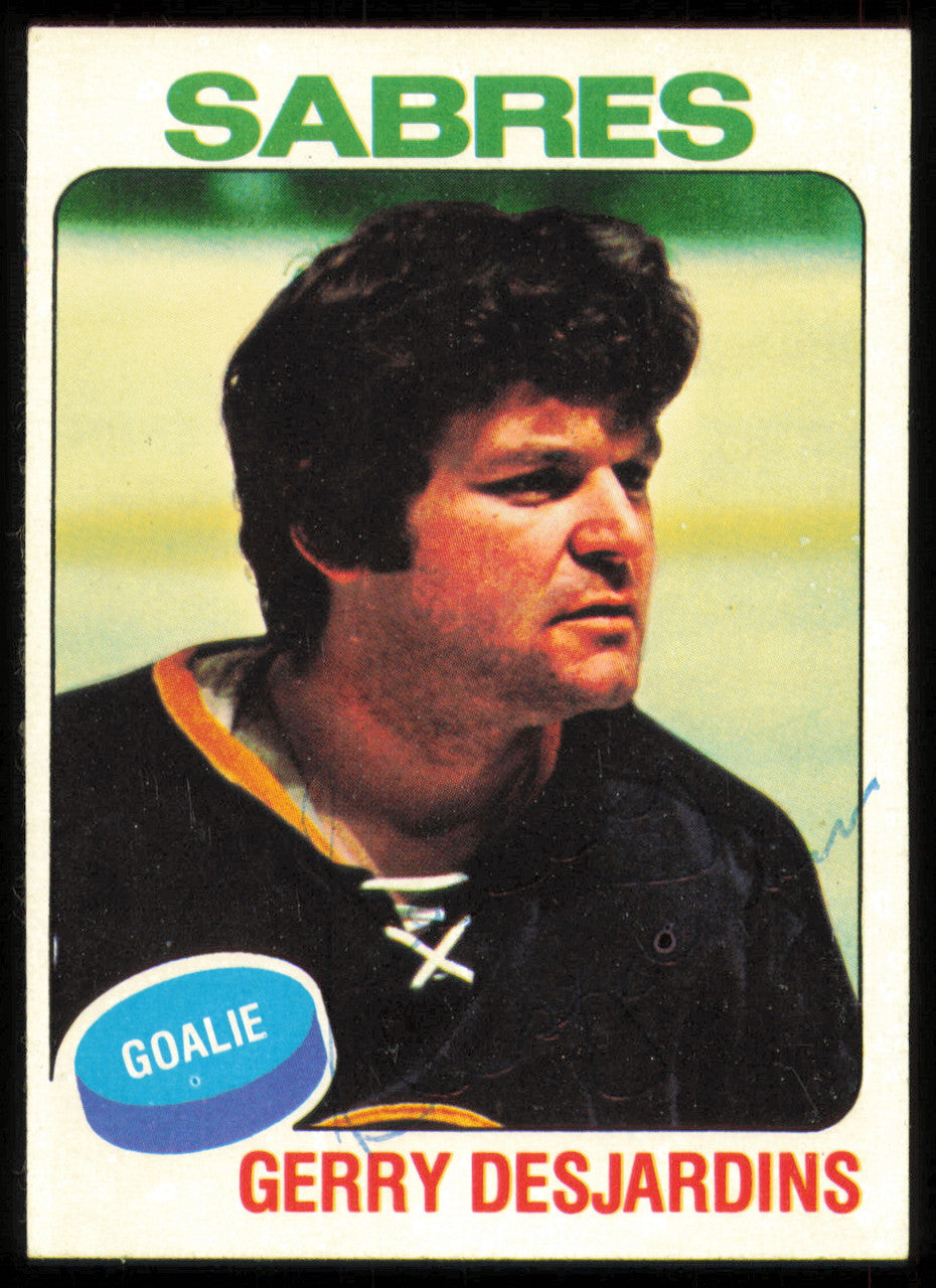 Gerry Desjardins Autographed 1975-76 Topps Card #125 Buffalo Sabres SKU #255383