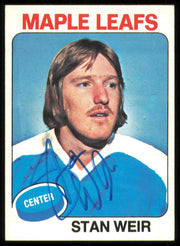 Stan Weir Autographed 1975-76 Topps Card #132 Toronto Maple Leafs SKU #255385