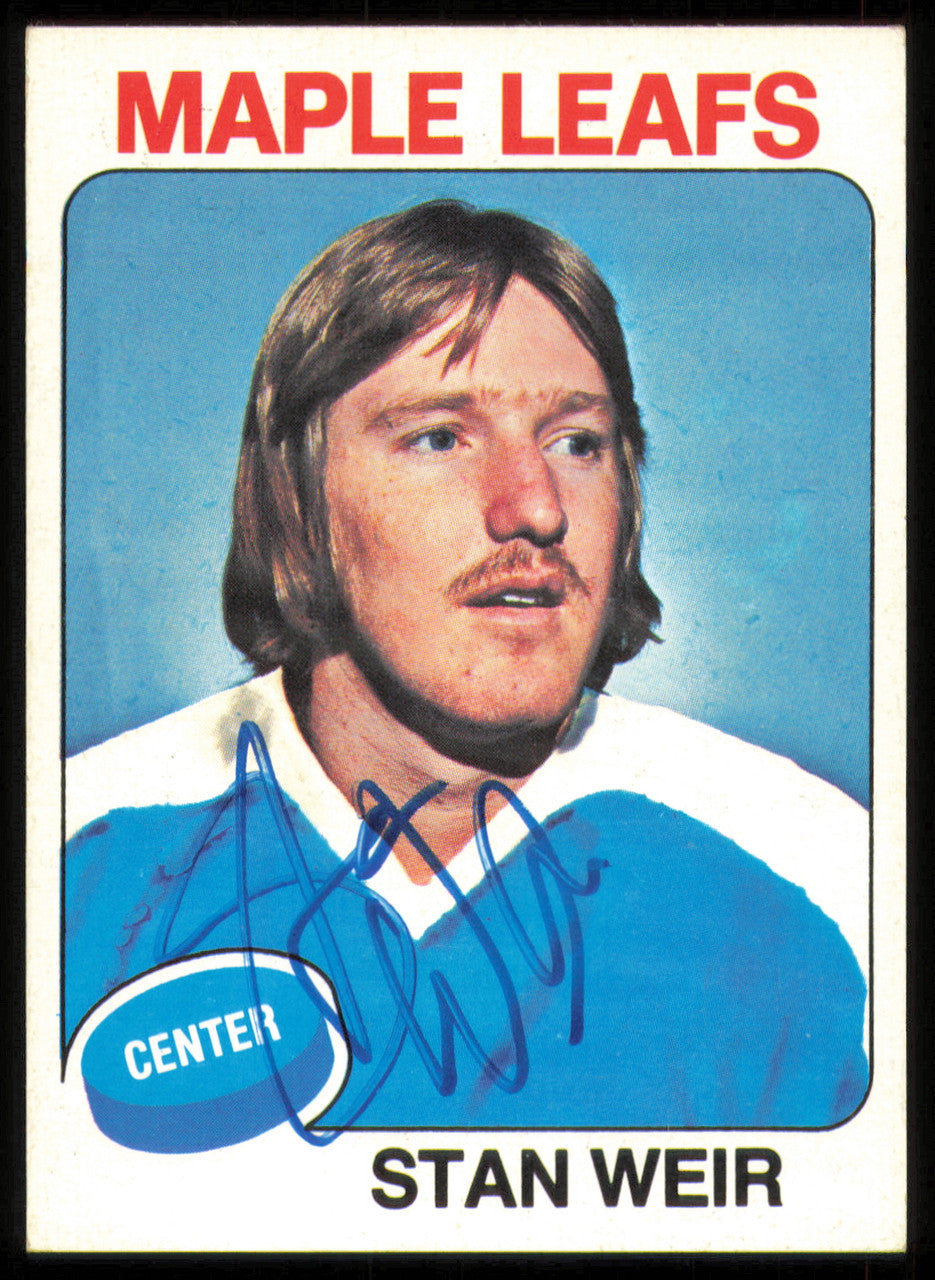 Stan Weir Autographed 1975-76 Topps Card #132 Toronto Maple Leafs SKU #255385
