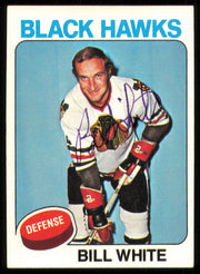 Bill White Autographed 1975-76 Topps Card #157 Chicago Blackhawks SKU #255391